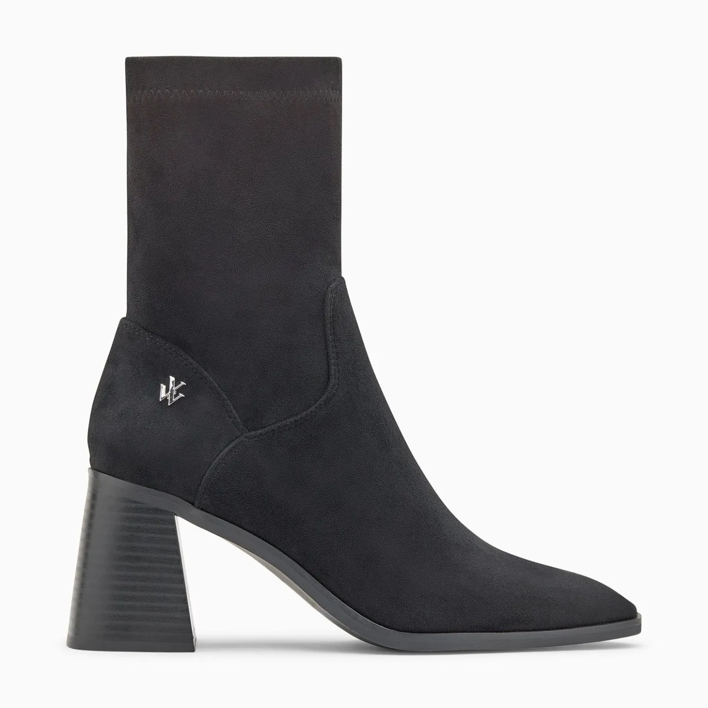 Vanessa Wu Bottines | Bottines Chaussettes Alizee Noires A Talon Trapeze