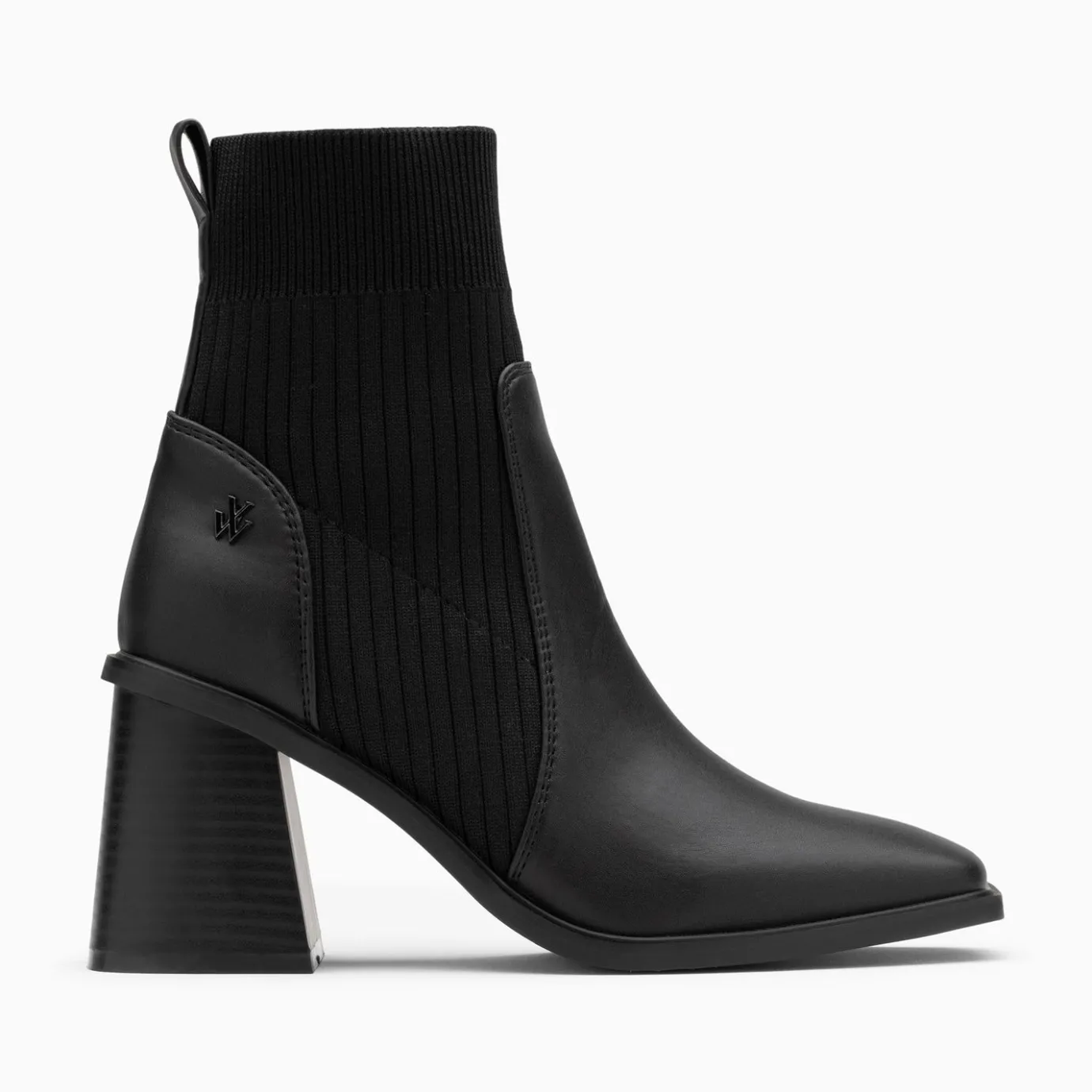 Vanessa Wu Bottines | Bottines Chaussettes Jinger Noires A Talon Trapeze