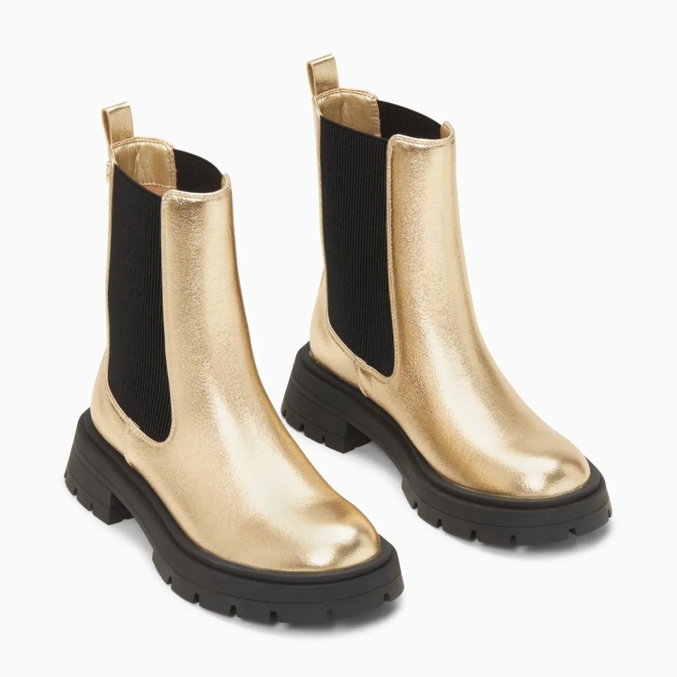 Vanessa Wu Bottines | Bottines Chelsea Phoebe Or A Semelle Oversize