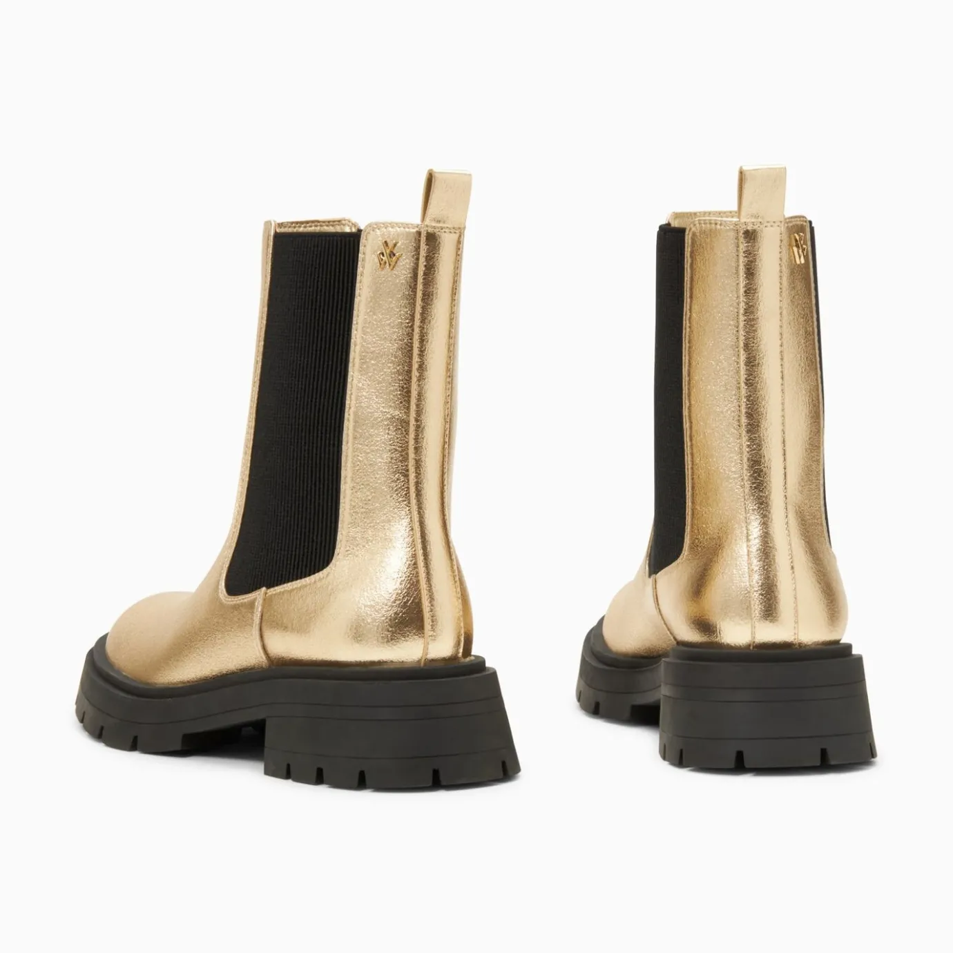 Vanessa Wu Bottines | Bottines Chelsea Phoebe Or A Semelle Oversize