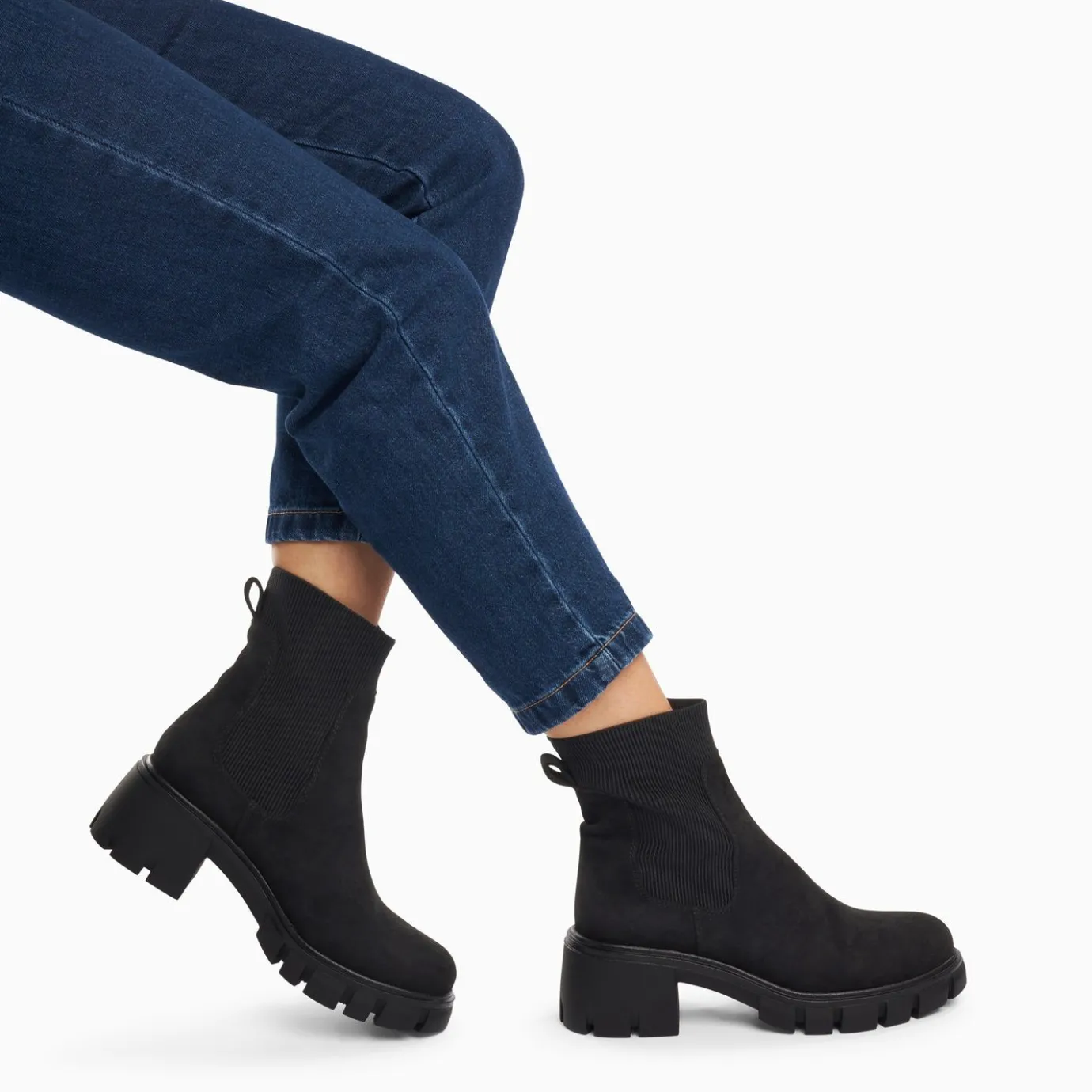 Vanessa Wu Bottines | Bottines Chelsea Valerie Noires A Talon Crante