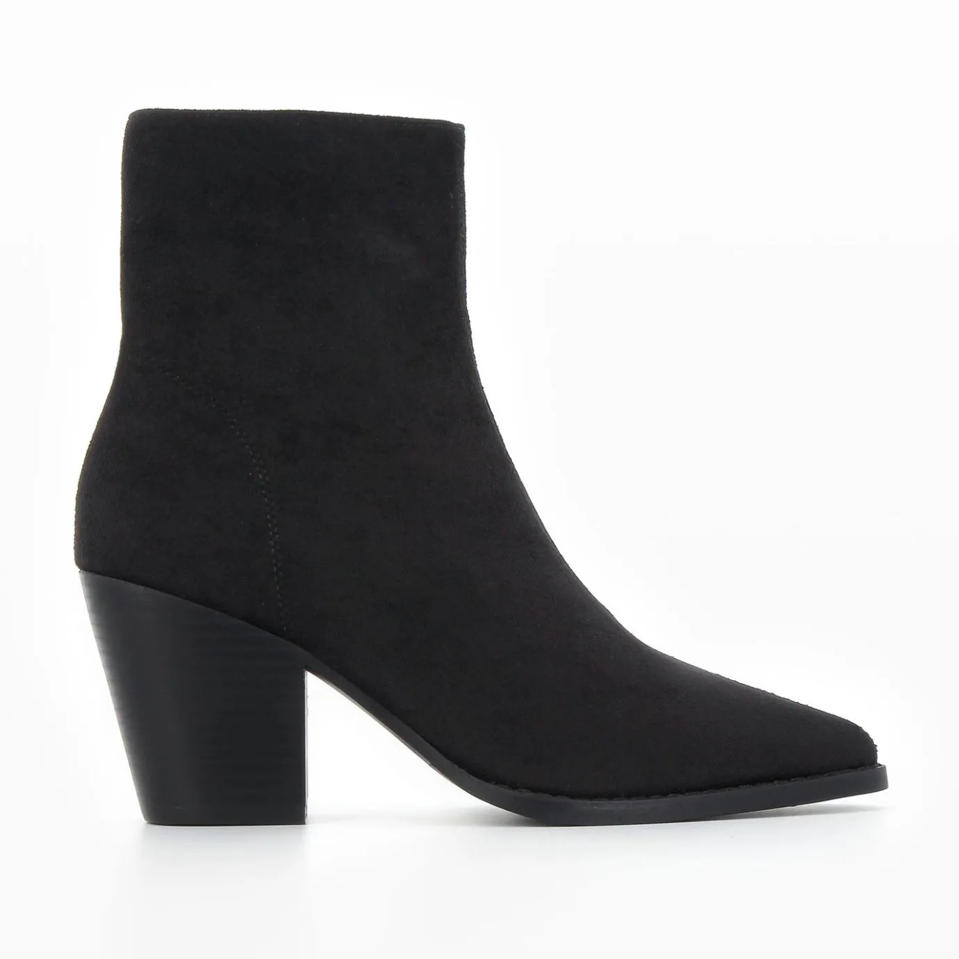 Vanessa Wu Bottines | Bottines Constance A Talon En Suedine Noire