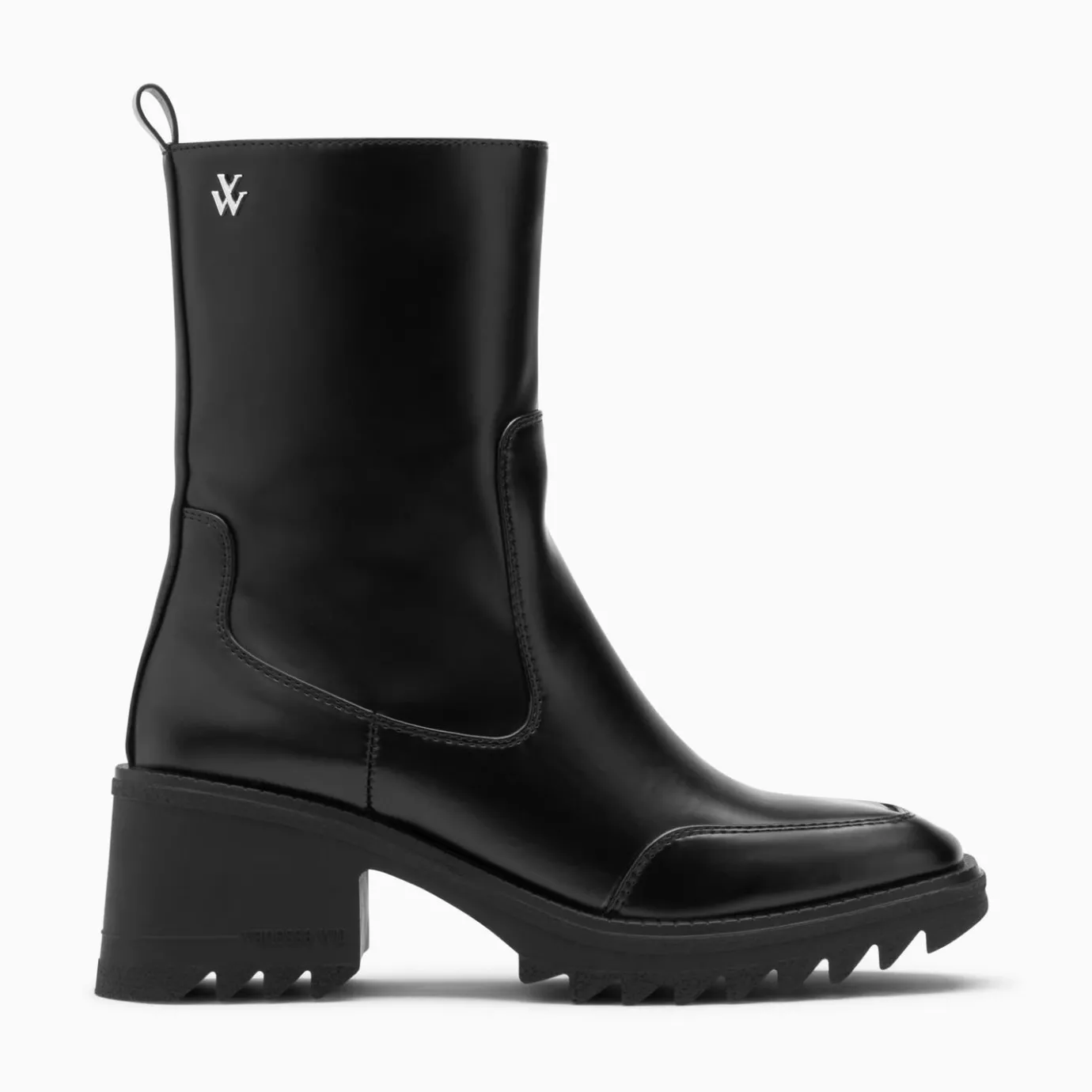 Vanessa Wu Bottines | Bottines De Pluie Lea Noires A Talon Crante