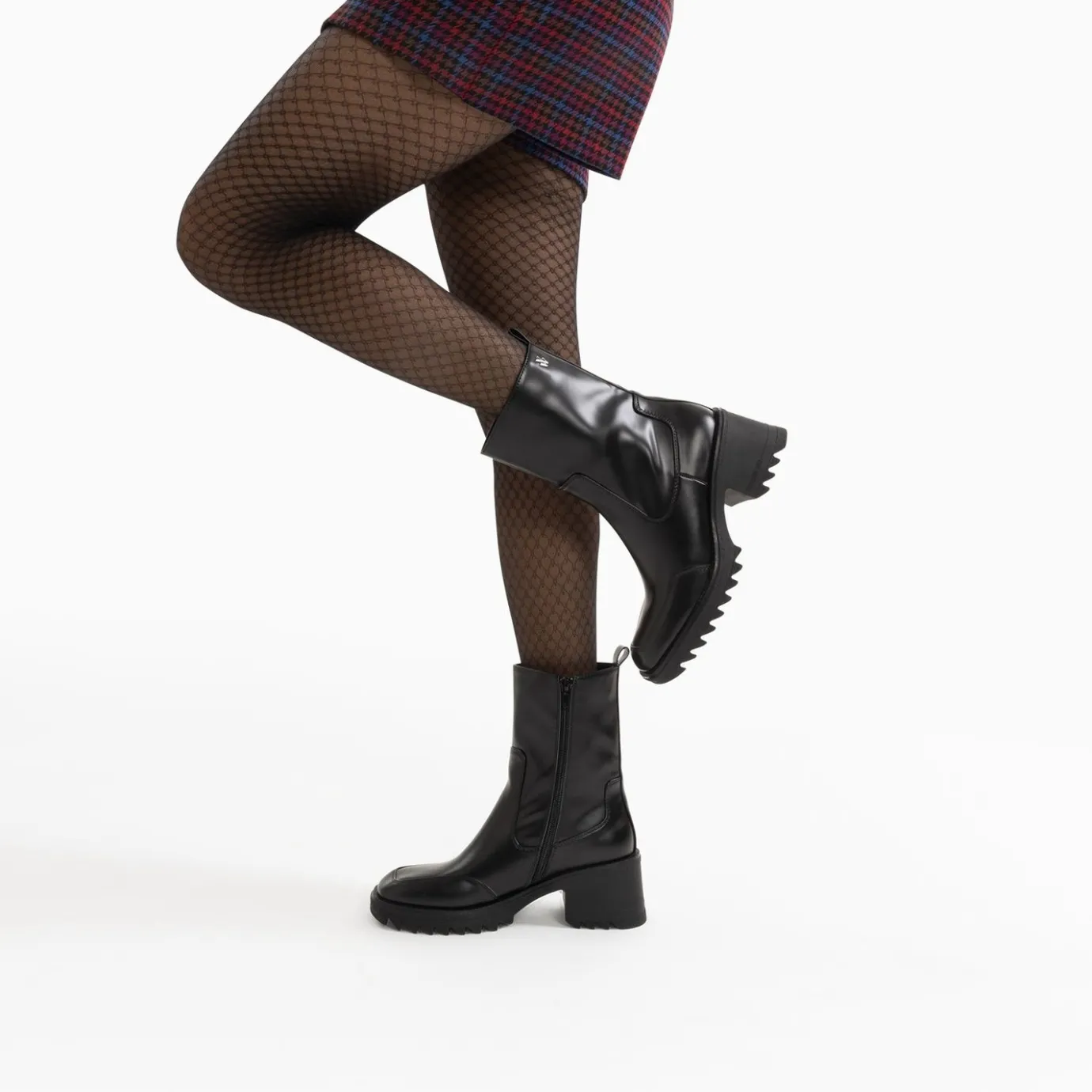 Vanessa Wu Bottines | Bottines De Pluie Lea Noires A Talon Crante