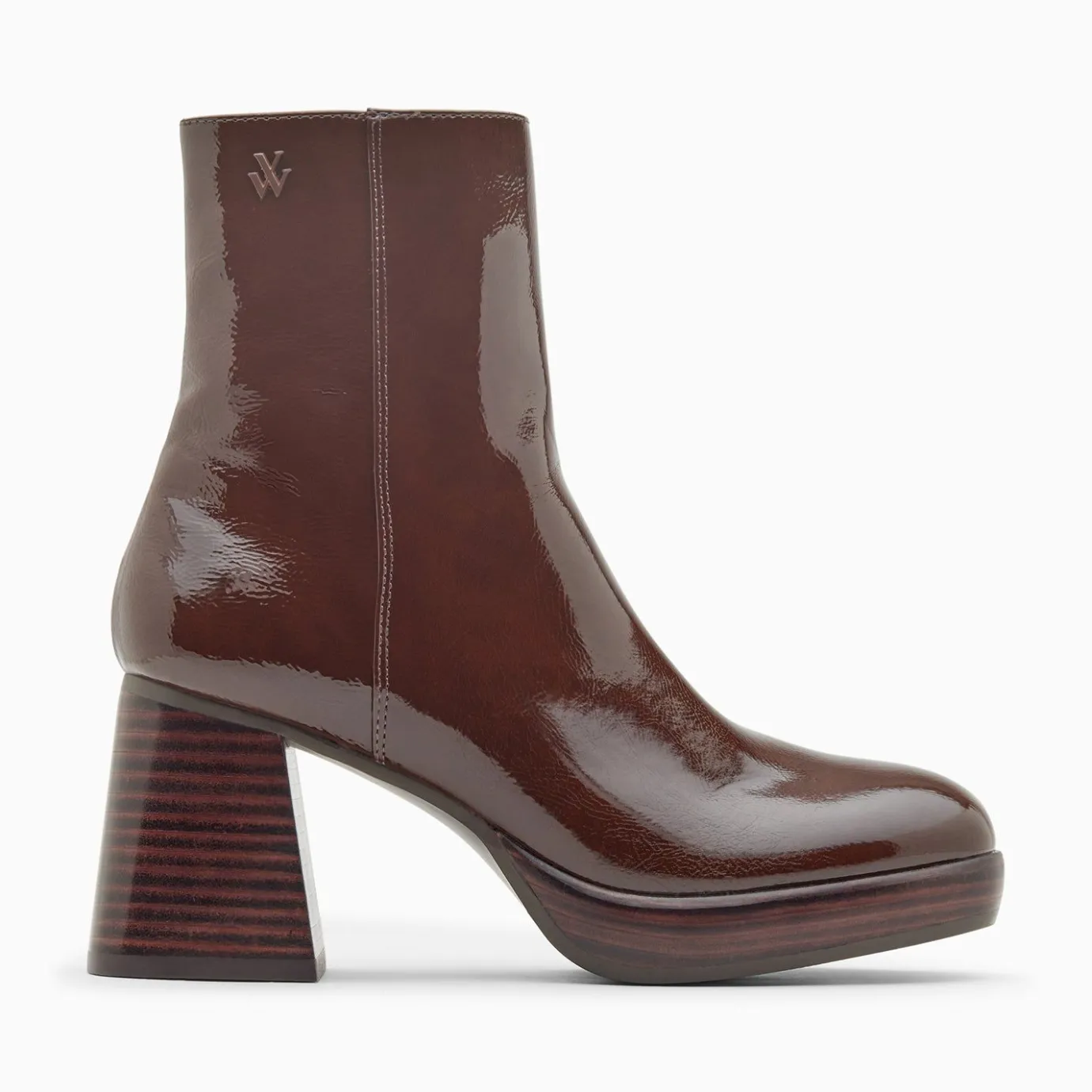 Vanessa Wu Bottines | Bottines Marina Marron A Plateforme Et Talon Bois