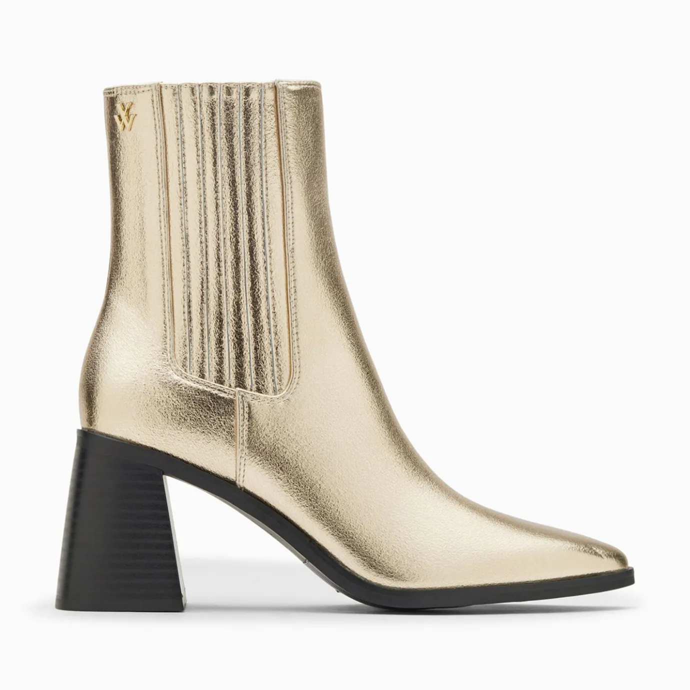 Vanessa Wu Bottines | Bottines Montantes Taylor Or A Talon Trapeze