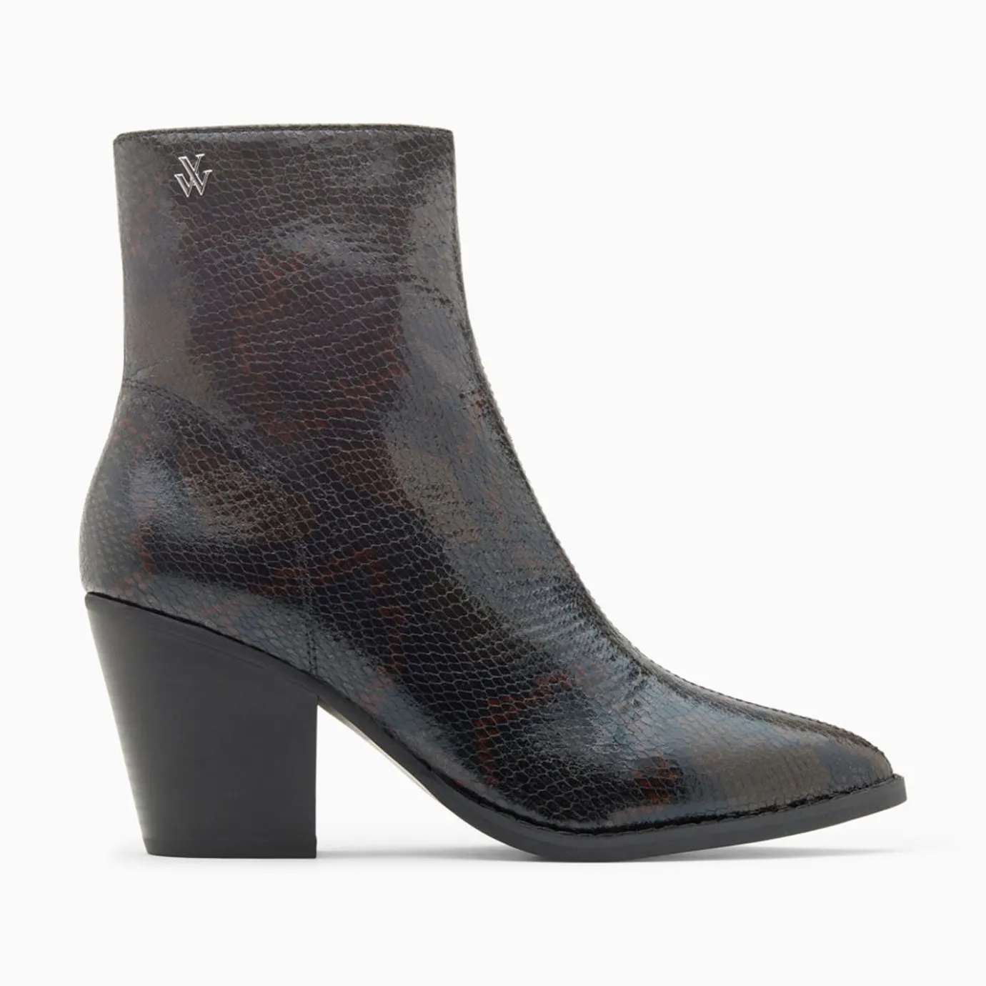 Vanessa Wu Bottines | Bottines Santiags Dina Noir Serpent A Talon