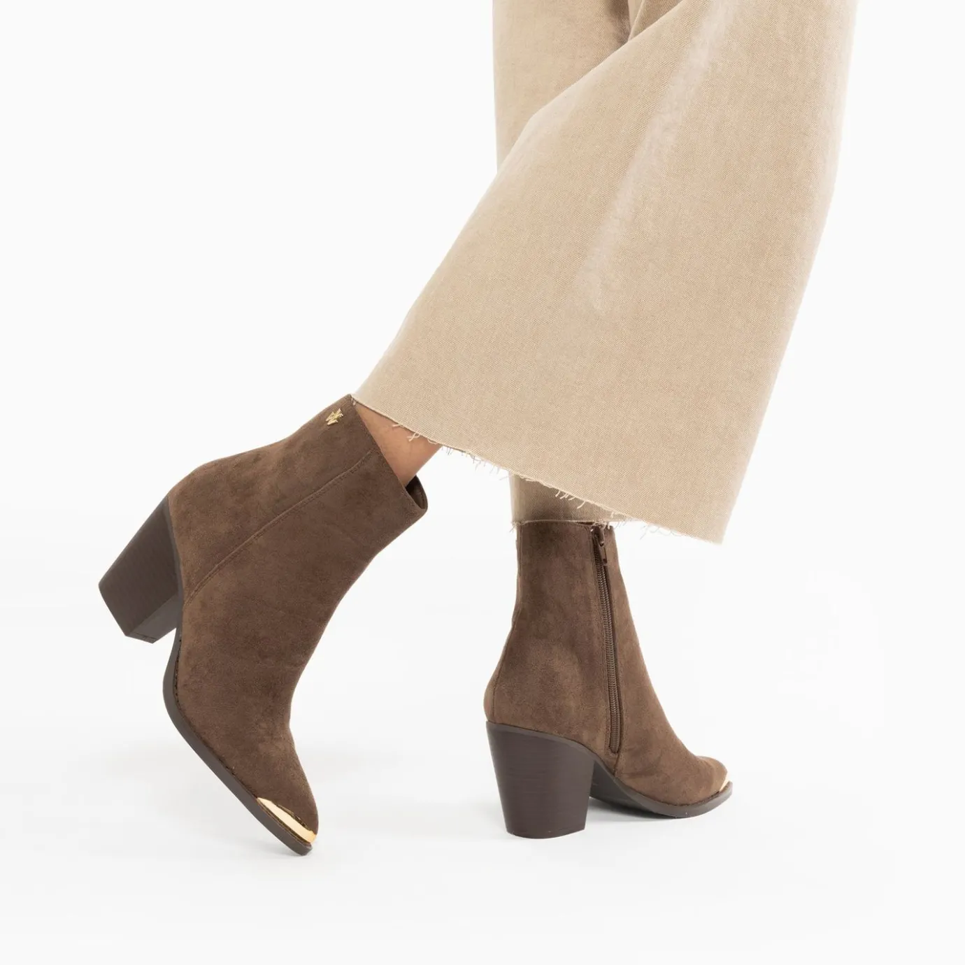 Vanessa Wu Bottines | Bottines Santiags Jenn Taupe A Talon