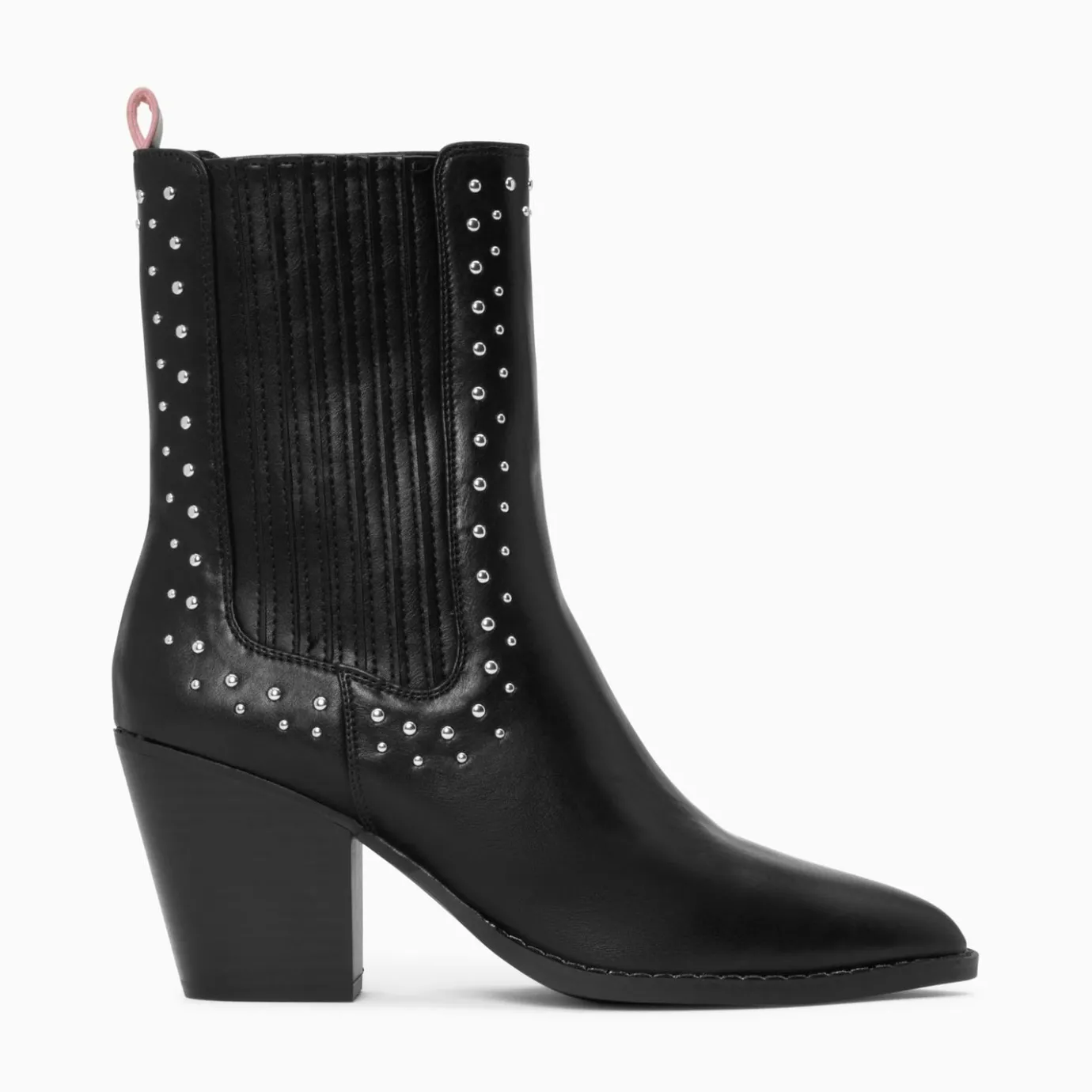 Vanessa Wu Bottines | Bottines Santiags Rivoli Montantes Noires A Clous