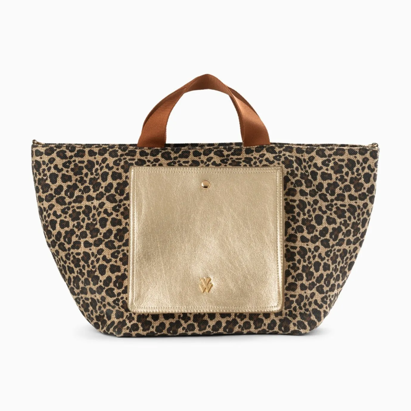 Vanessa Wu Sacs | Cabas Iris Leopard A Pochette Or