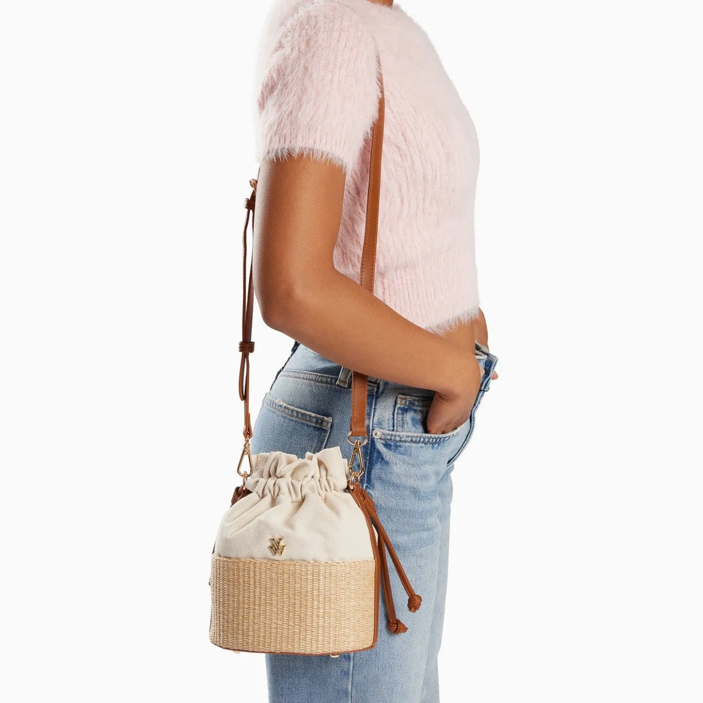 Vanessa Wu Sacs | Mini Panier Bourse Lilly Beige