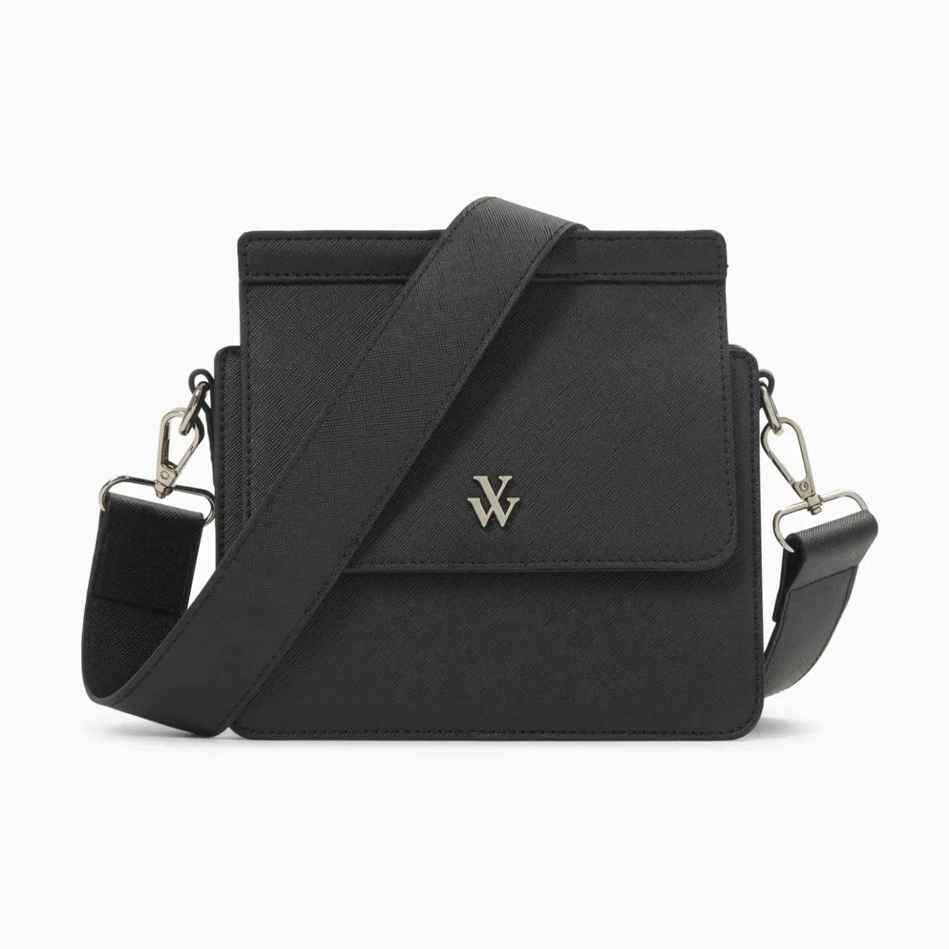 Vanessa Wu Sacs | Mini Sac Trapeze Aurelie Noir A Bandouliere