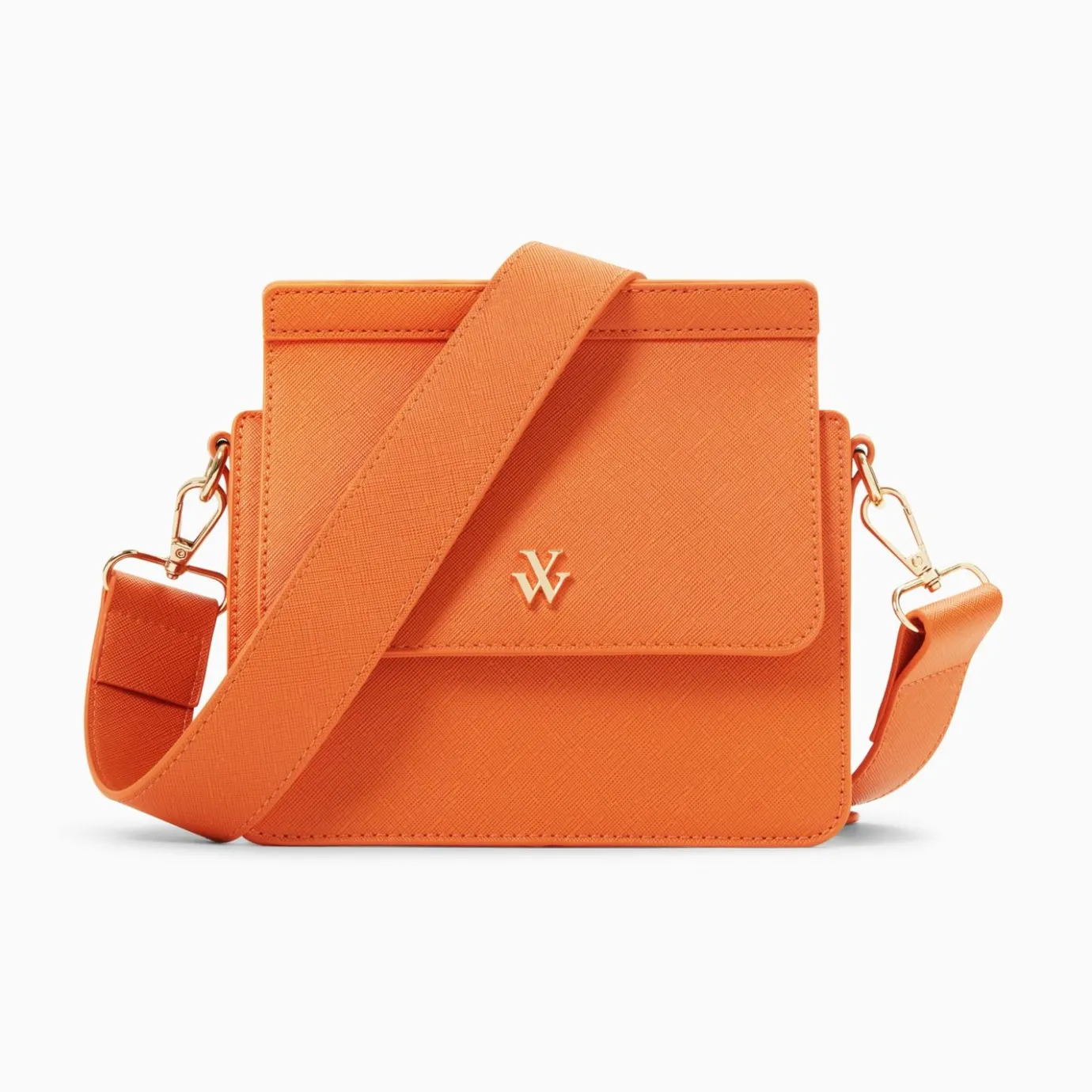 Vanessa Wu Sacs | Mini Sac Trapeze Aurelie Orange A Bandouliere