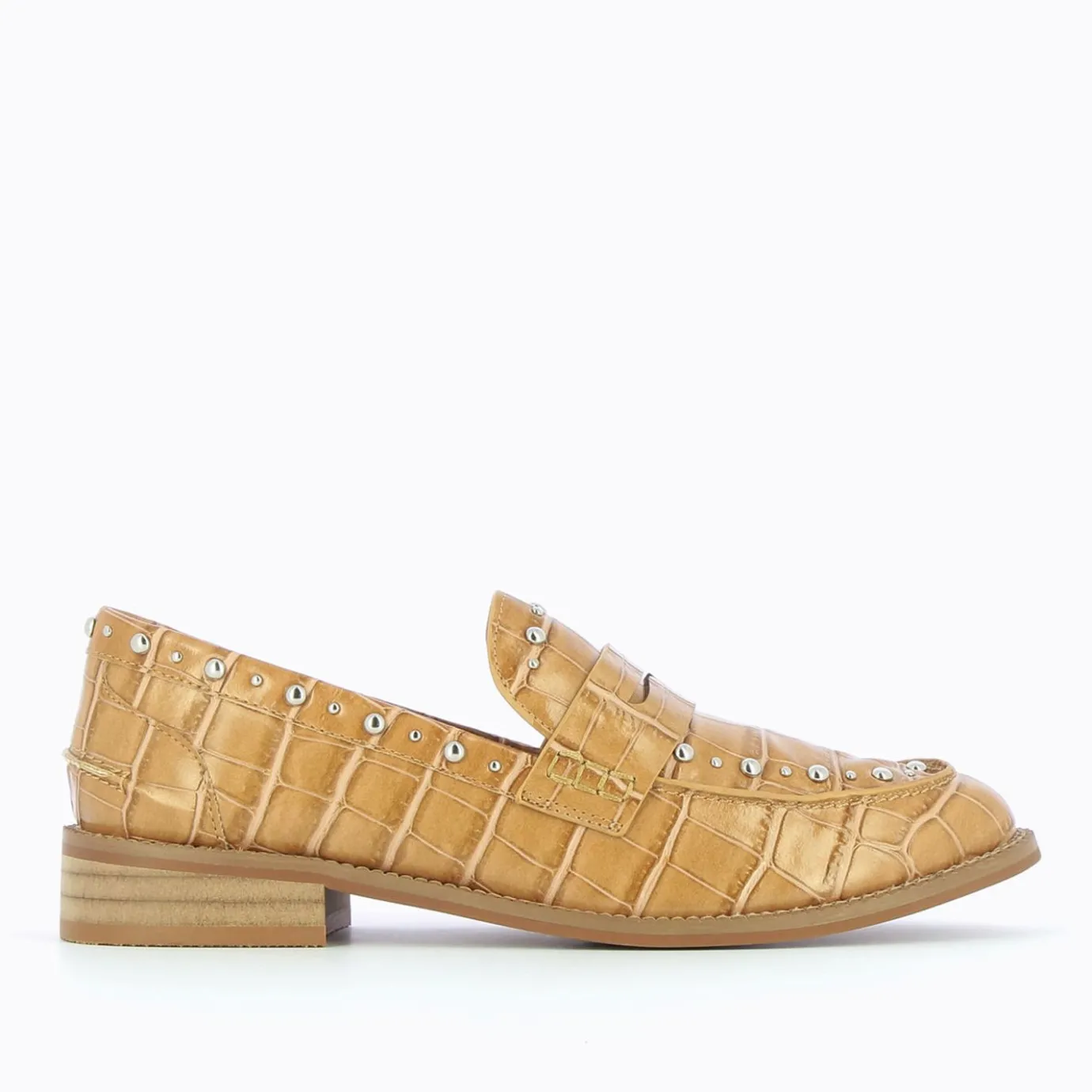 Vanessa Wu Mocassins, Derbies, Ballerines | Mocassins Nadege Camel Effet Croco A Clous