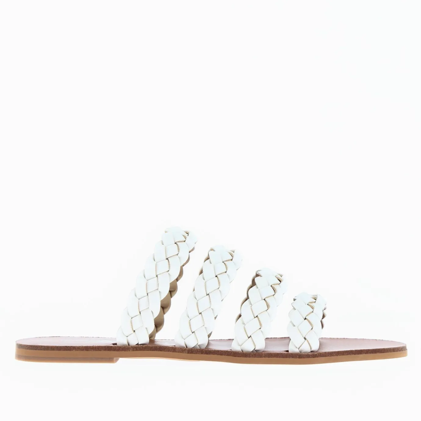 Vanessa Wu Sandales Plates | Mules Mila A Brides Tressees Blanches