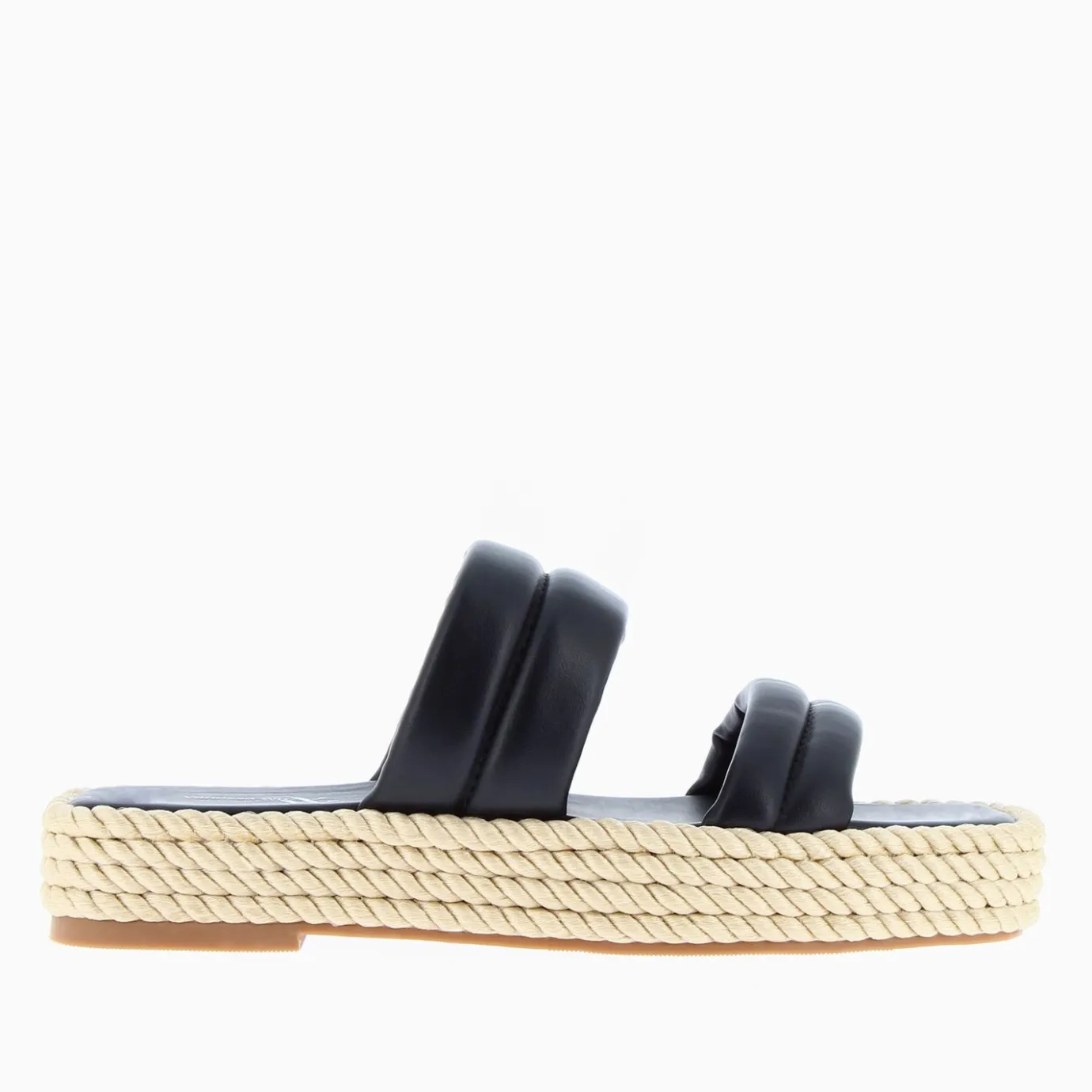 Vanessa Wu Sandales Plates | Mules Nala Noires A Plateforme Cordes