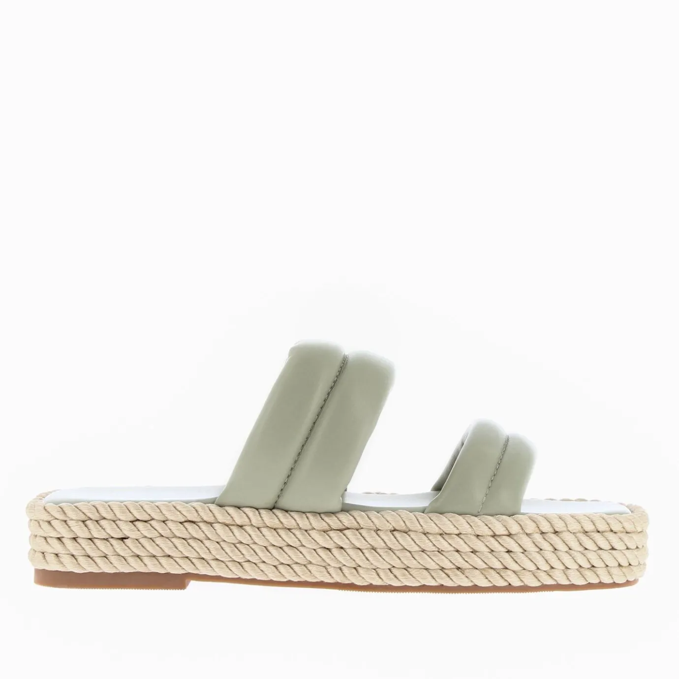 Vanessa Wu Sandales Plates | Mules Nala Vert Pastel A Plateforme Cordes