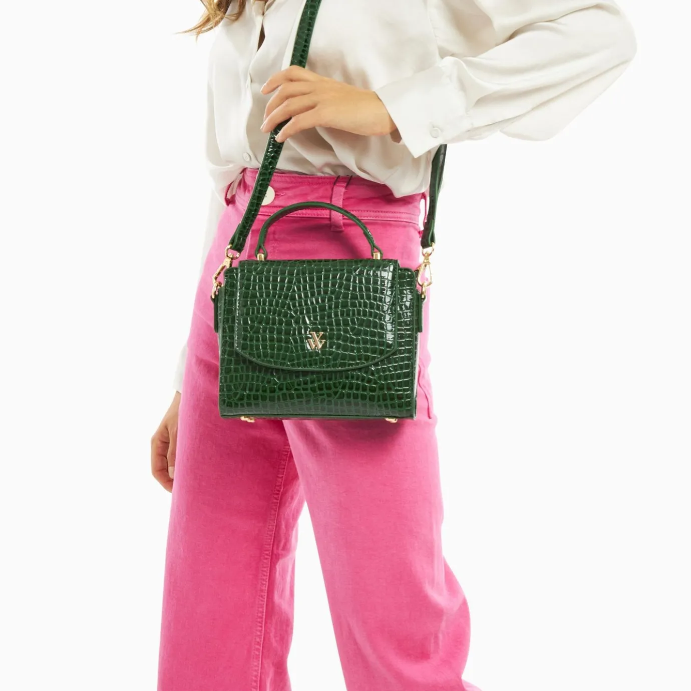 Vanessa Wu Sacs | Petit Sac A Main Joanne Vert Croco