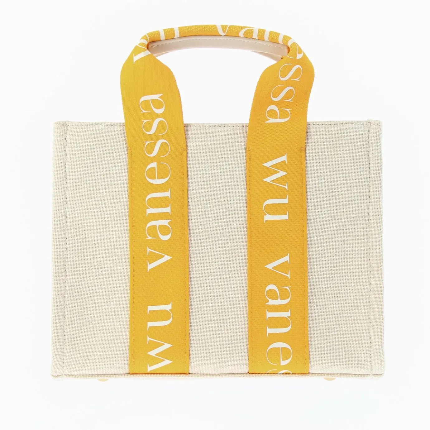Vanessa Wu Sacs | Petit Sac A Main Shopper Ophra Beige Et Jaune
