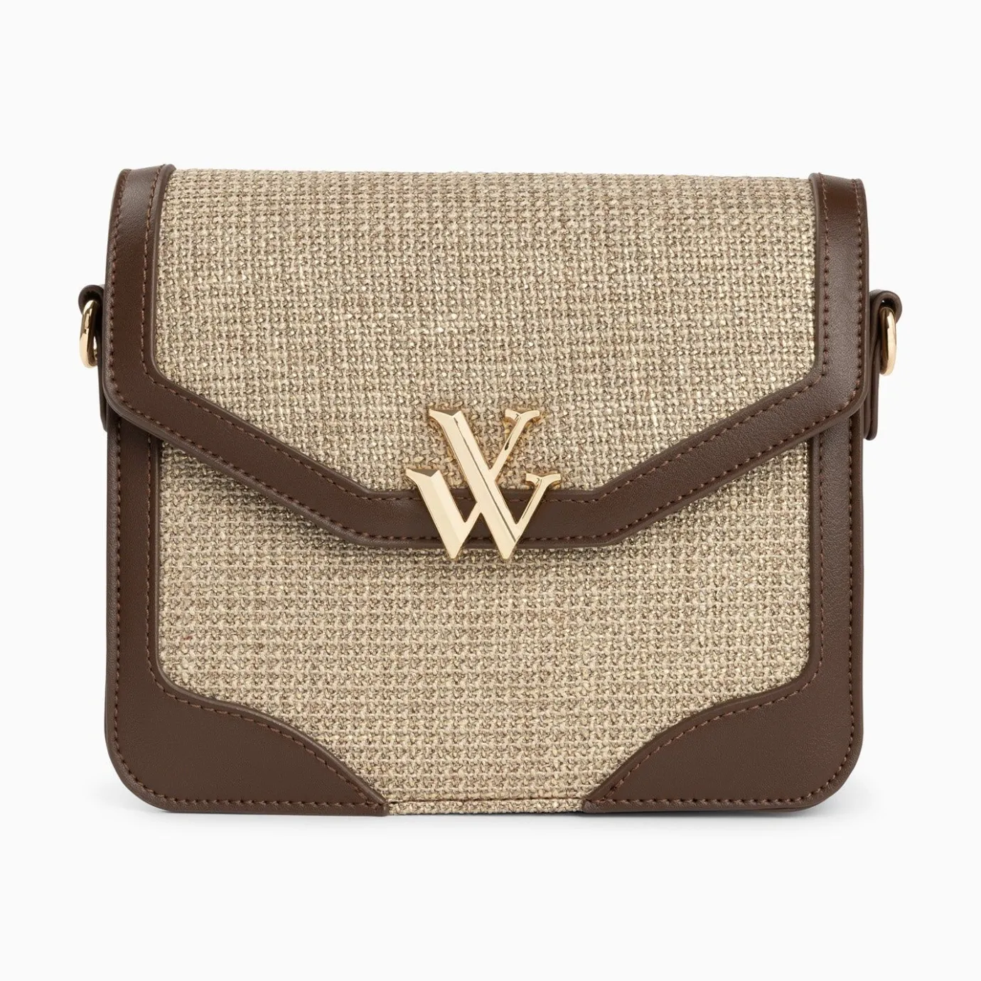 Vanessa Wu Sacs | Petit Sac Cartable Blair Marron En Tweed