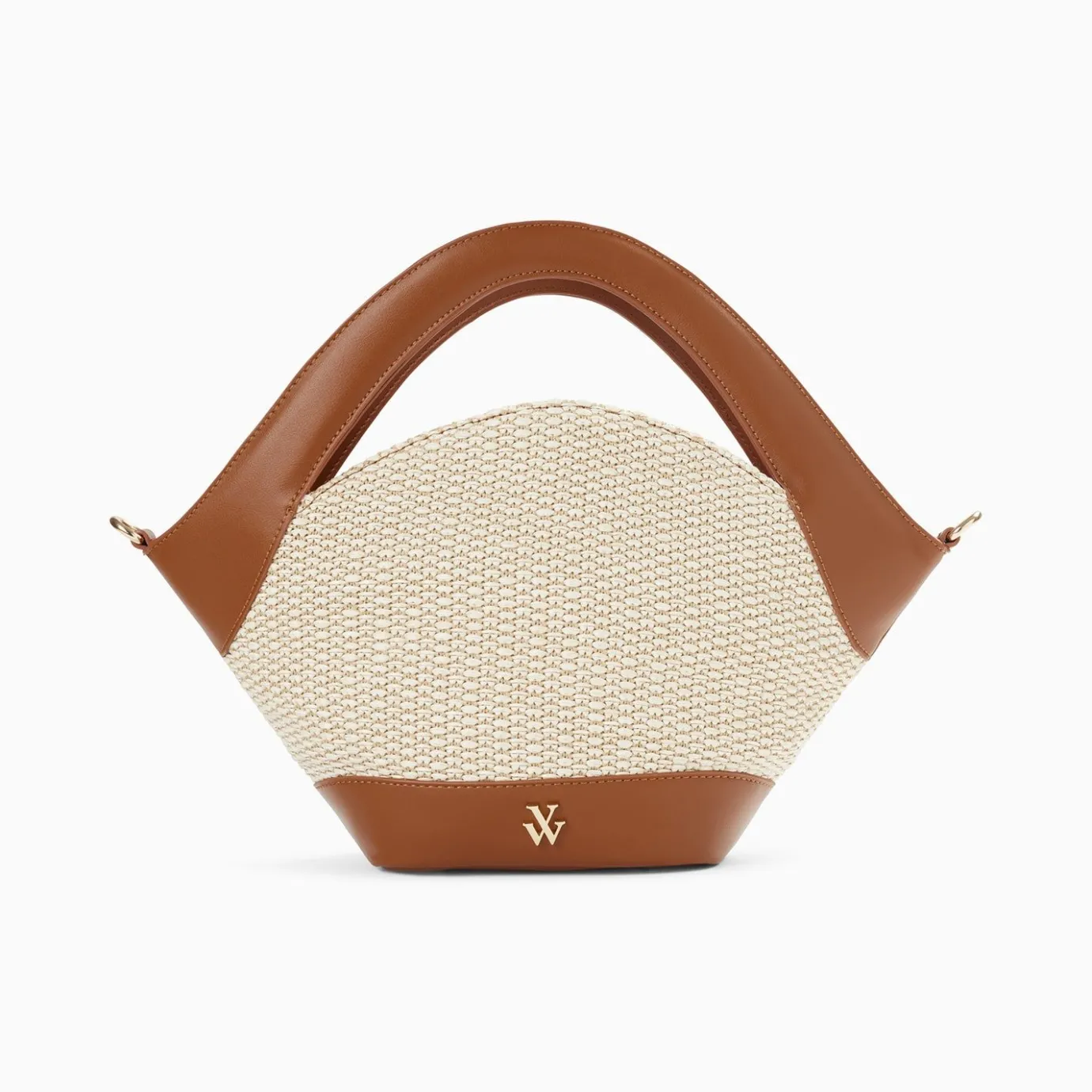 Vanessa Wu Sacs | Petit Sac Panier Juliane Beige Et Camel