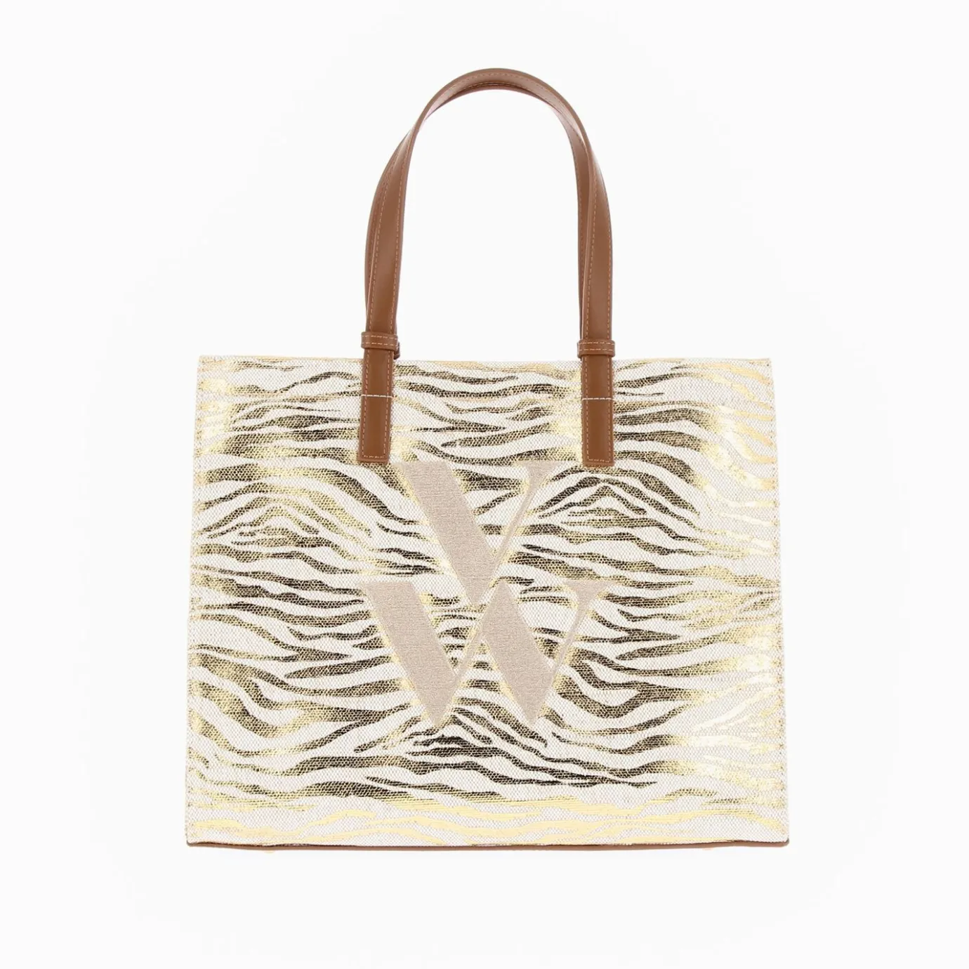 Vanessa Wu Sacs | Sac Cabas Monogramme Emilia Zebre Or