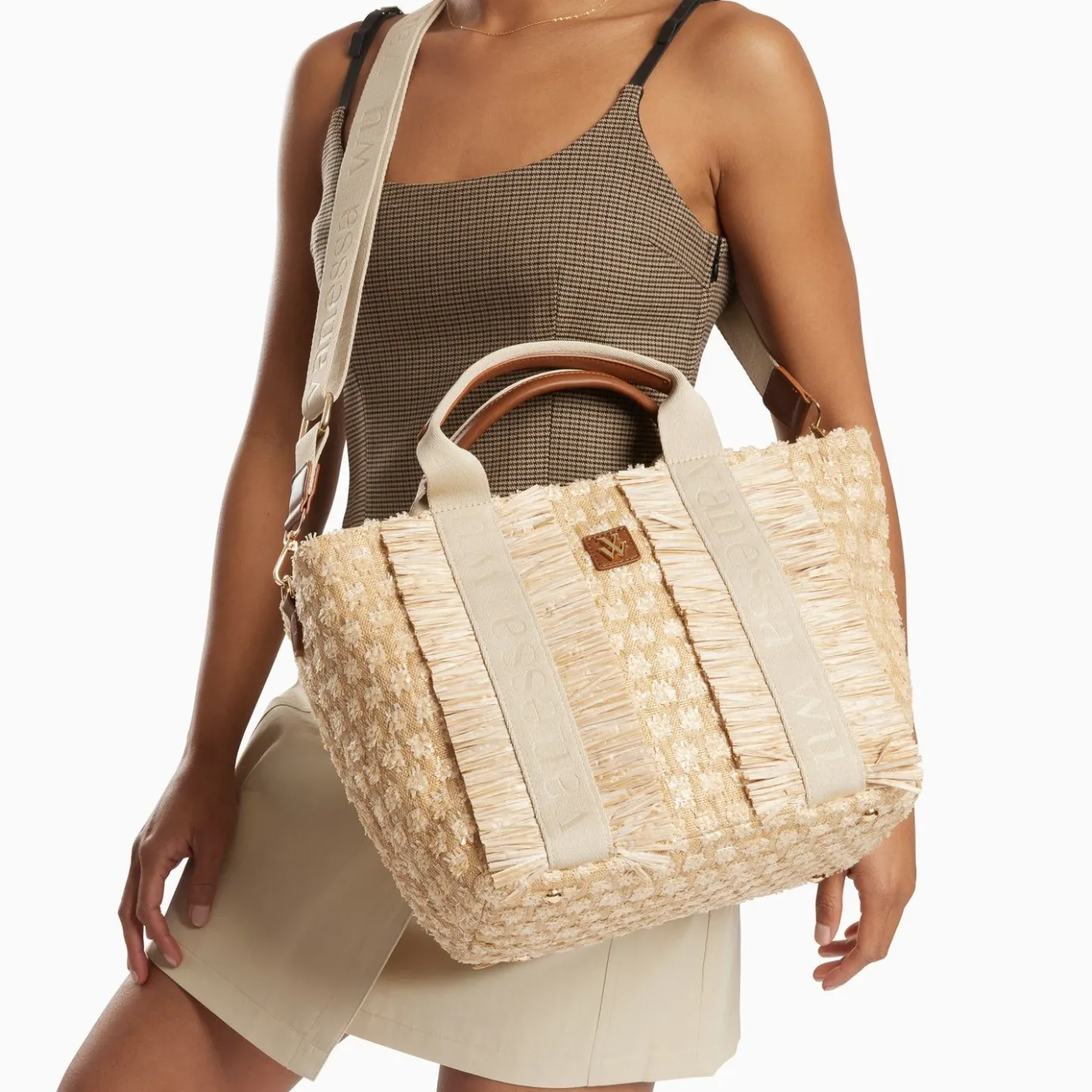 Vanessa Wu Sacs | Sac Cabas Trapeze Maya Beige A Franges