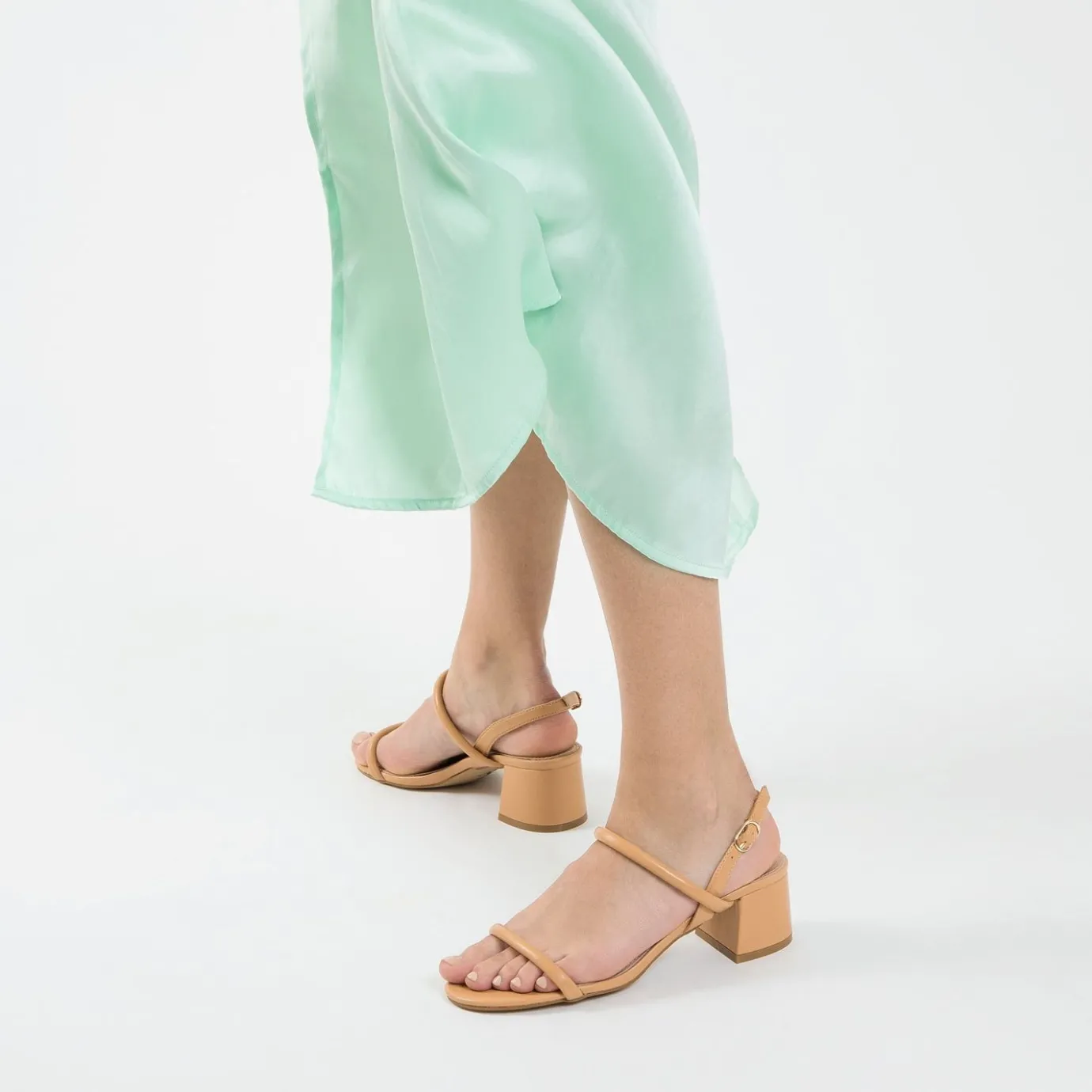 Vanessa Wu Sandales À Talon, Compensées | Sandales A Talon Minimalistes Oriane Caramel