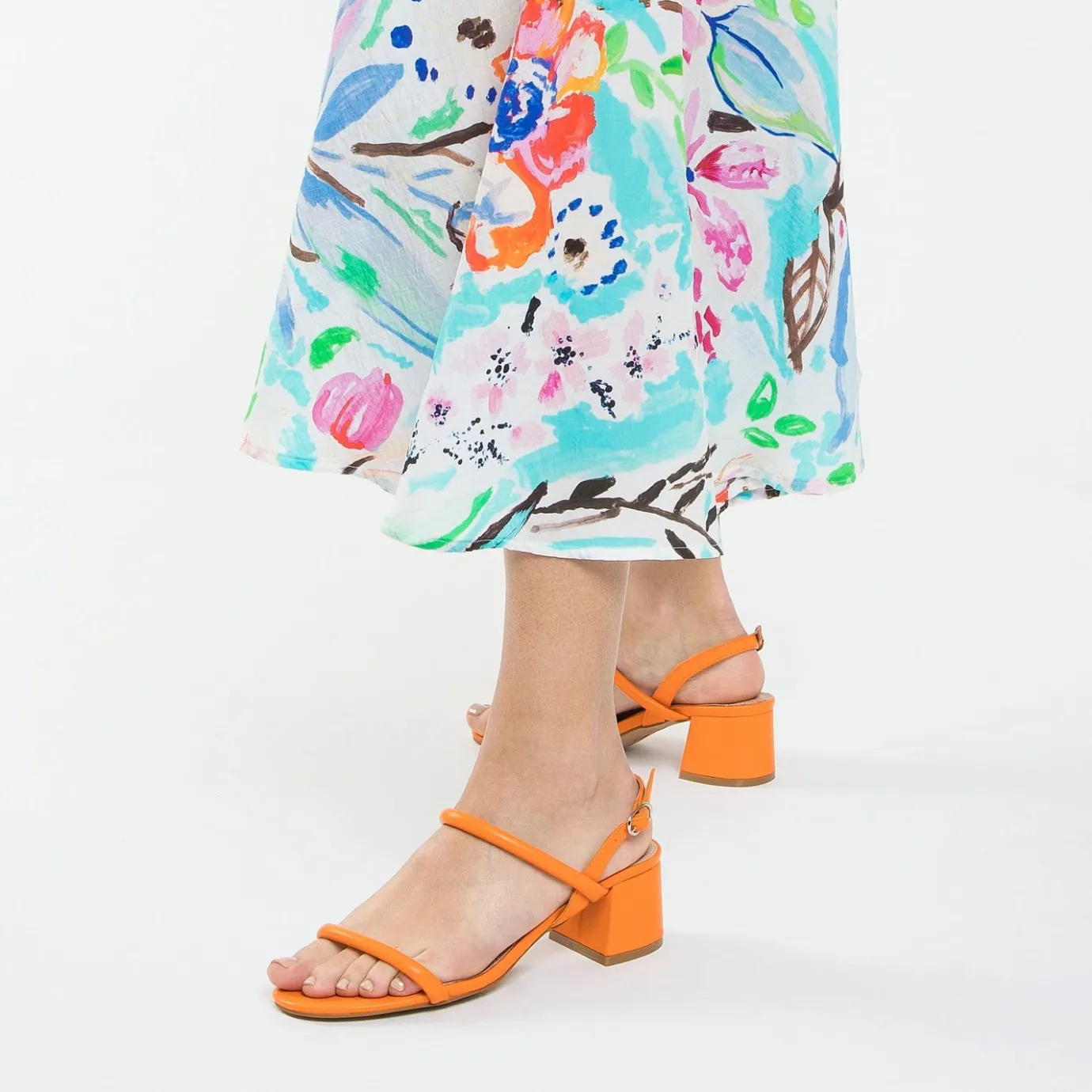 Vanessa Wu Sandales À Talon, Compensées | Sandales A Talon Minimalistes Oriane Orange
