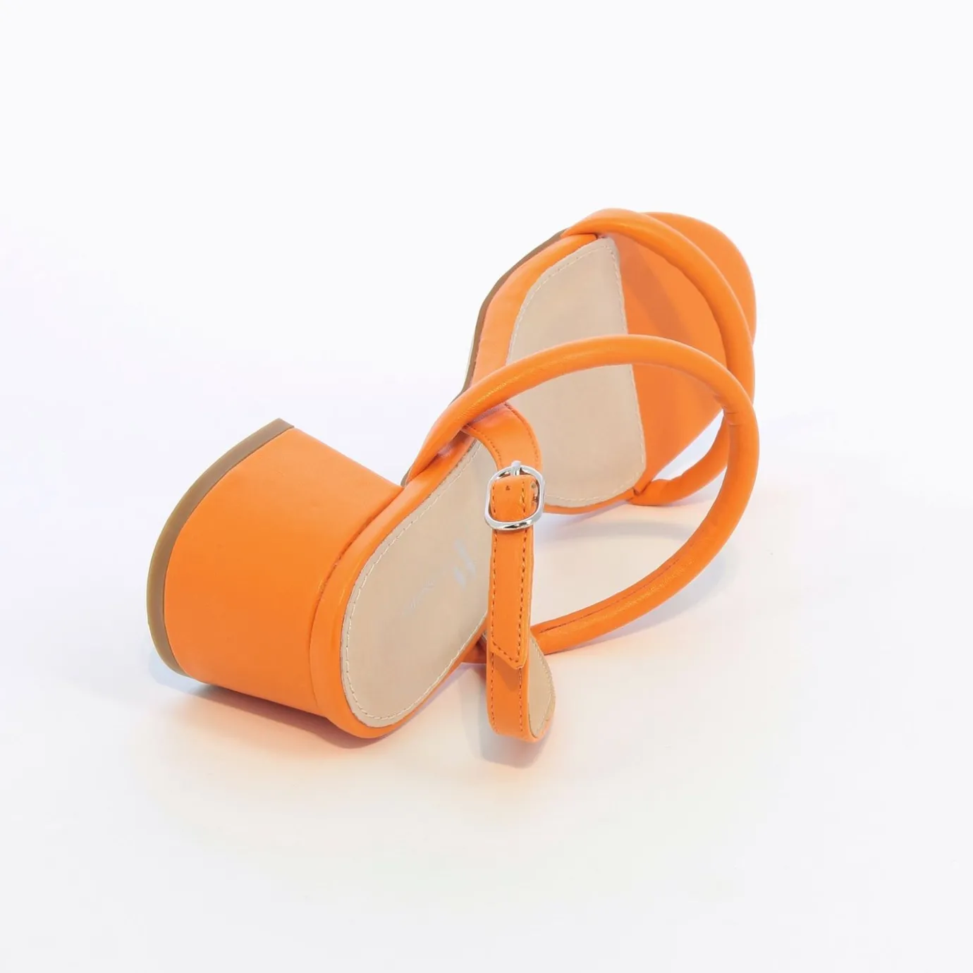 Vanessa Wu Sandales À Talon, Compensées | Sandales A Talon Minimalistes Oriane Orange