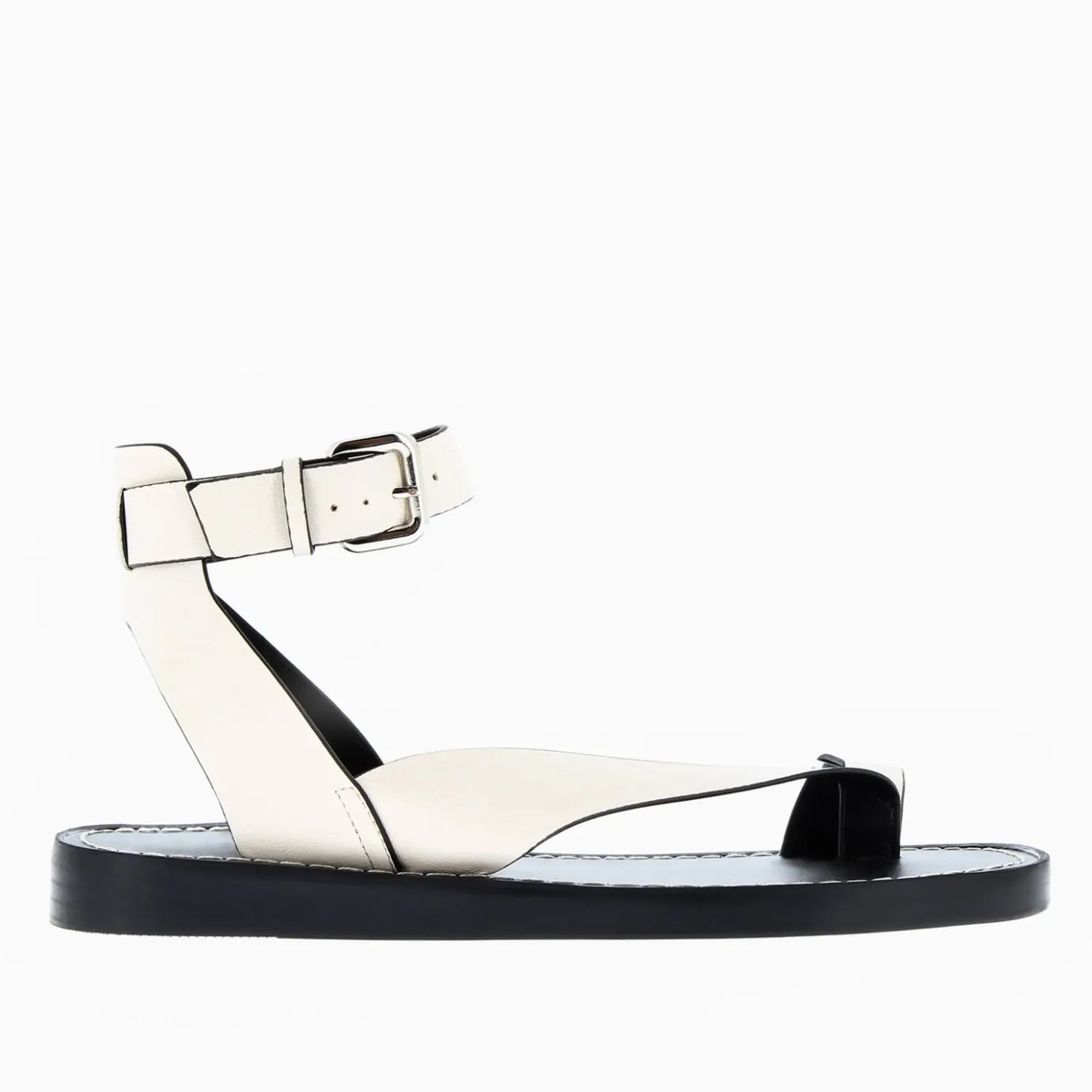 Vanessa Wu Sandales Plates | Sandales Amanda Ivoire Minimalistes A Passe-Pouce