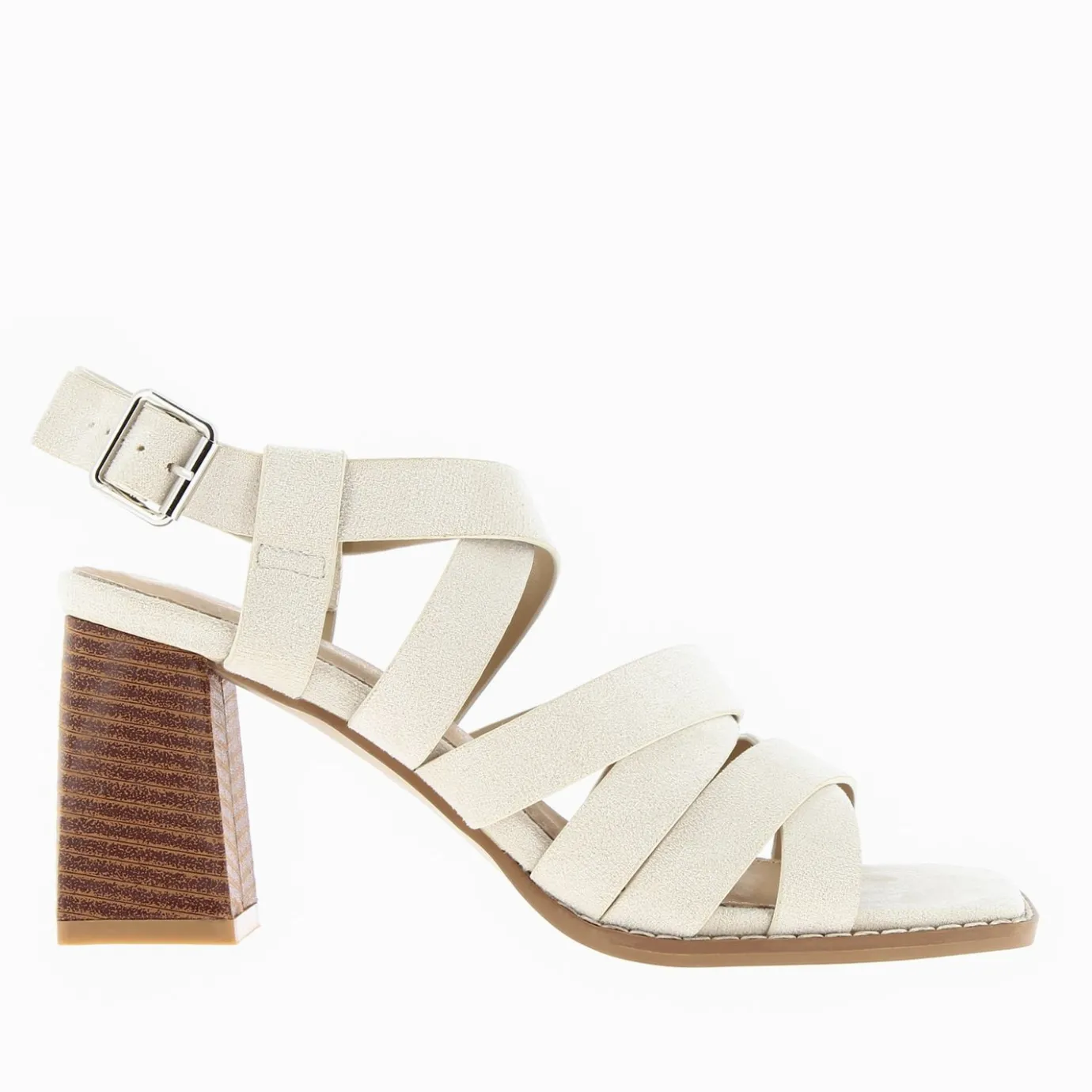 Vanessa Wu Sandales À Talon, Compensées | Sandales Carrie Beige Clair A Multibrides Croisees Et Talon Haut