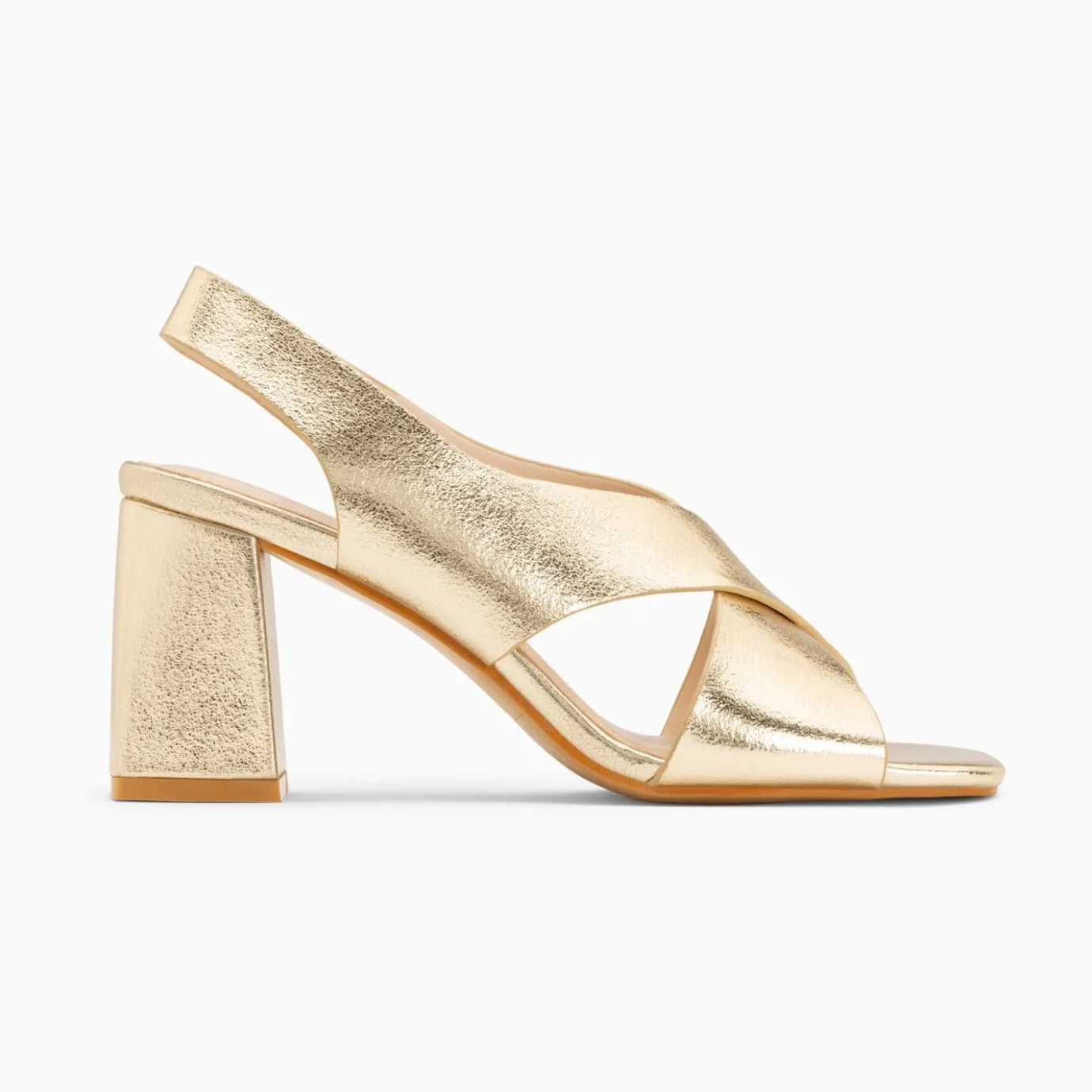 Vanessa Wu Sandales À Talon, Compensées | Sandales Lauren Or A Brides Croisees Et Talon Haut