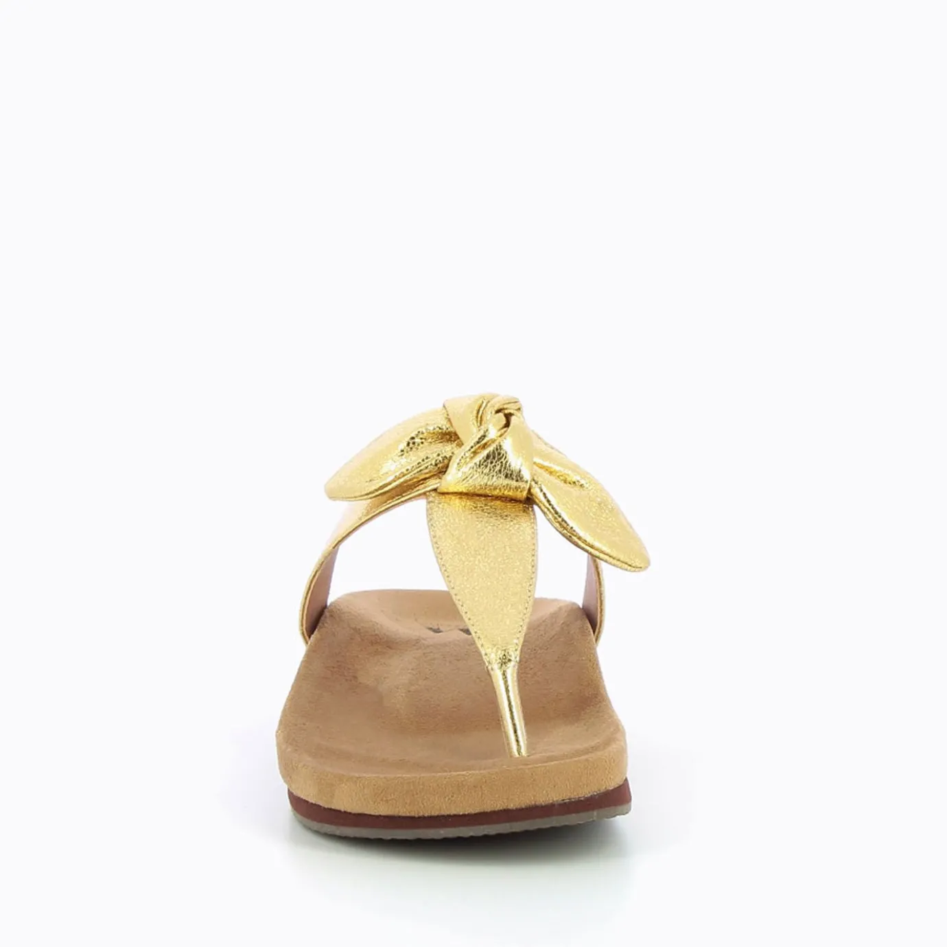 Vanessa Wu Sandales Plates | Tongs Adeline Or A Noeud Decoratif